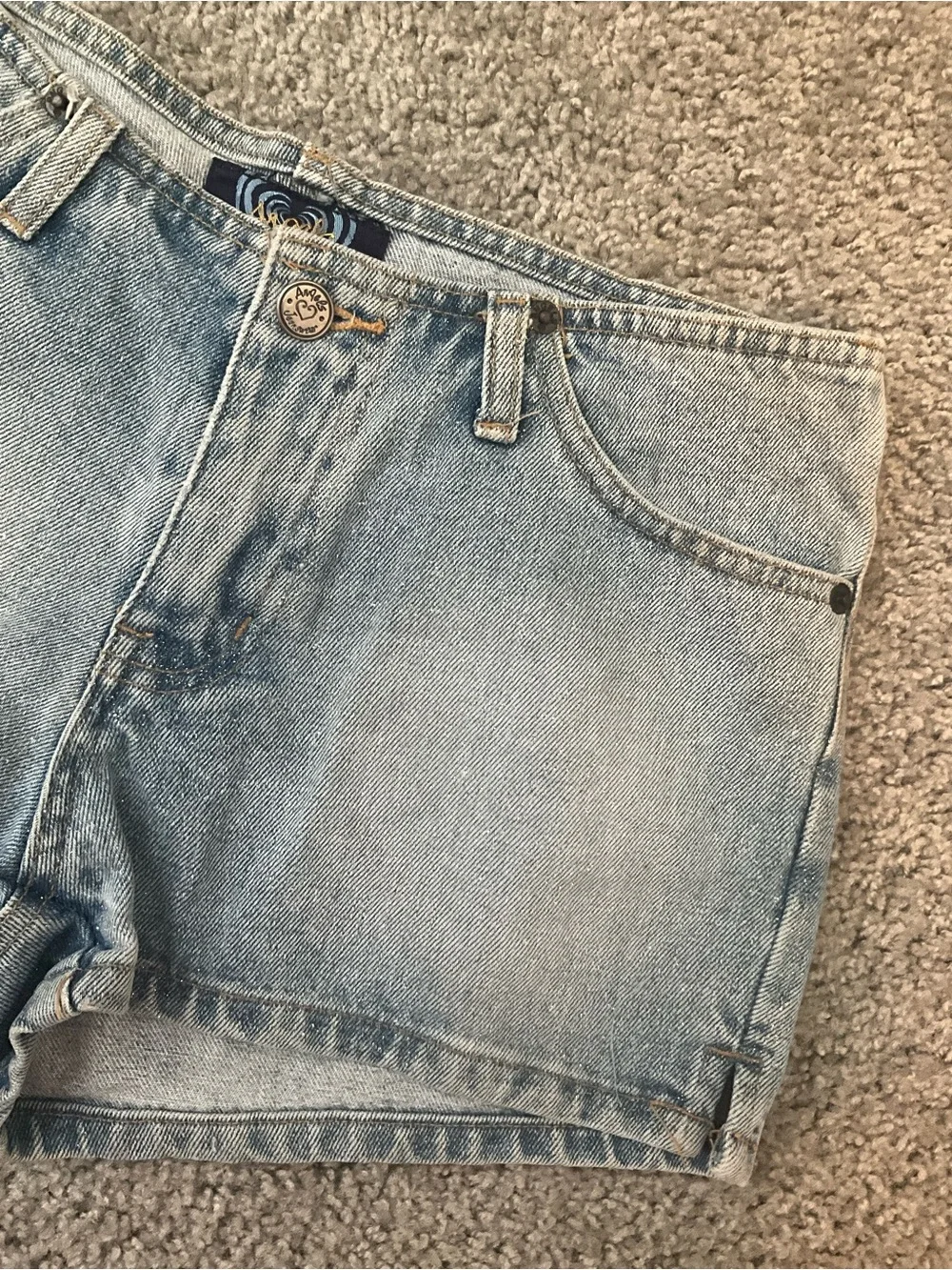 Angels Light Blue Denim Cutoff Shorts